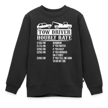 Tow Driver Trucker Hourly Rate Tow Truck Driver - Kinder Premium Organic Sweatshirt - Schwarz - Vorne - AI Model Kid Female (0cm)