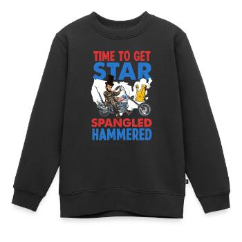 Amérique États-Unis Américain Américain - Sweat Premium enfant bio - noir - Devant - AI Model Kid Female (0cm)