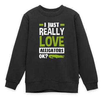Alligator Alligatoren Krokodil Krokodile - Kinder Premium Organic Sweatshirt - Schwarz - Vorne - AI Model Kid Female (0cm)