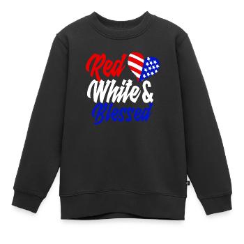 Amérique États-Unis Américain Américain - Sweat Premium enfant bio - noir - Devant - AI Model Kid Female (0cm)