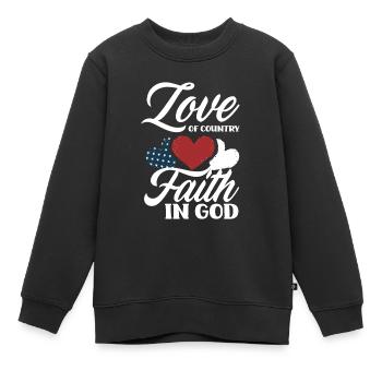 Amérique États-Unis Américain Américain - Sweat Premium enfant bio - noir - Devant - AI Model Kid Female (0cm)