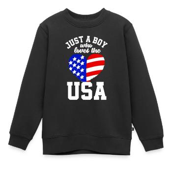 Amérique États-Unis Américain Américain - Sweat Premium enfant bio - noir - Devant - AI Model Kid Female (0cm)