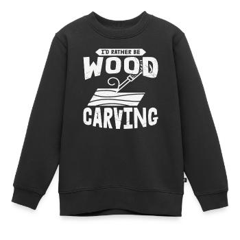 Ich wäre lieber Holzschnitzer Holzschnitzer - Kinder Premium Organic Sweatshirt - Schwarz - Vorne - AI Model Kid Female (0cm)