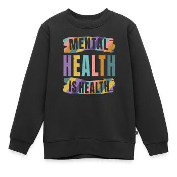 La santé mentale est la santé Éducation à la santé mentale - Sweat Premium enfant bio - noir - Devant - AI Model Kid Female (0cm)