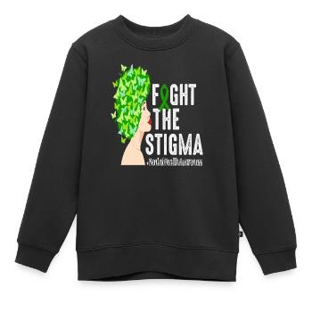Lutter contre la stigmatisation Sensibilisation à la santé mentale - Sweat Premium enfant bio - noir - Devant - AI Model Kid Female (0cm)