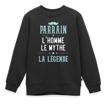 Parrain, l'homme, le mythe, la légende - Sweat Premium enfant bio - noir - Devant - AI Model Kid Female (0cm)