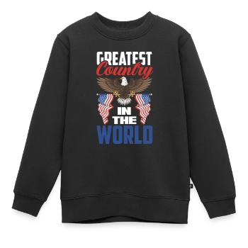 Amérique États-Unis Américain Américain - Sweat Premium enfant bio - noir - Devant - AI Model Kid Female (0cm)