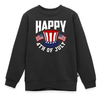 Amérique États-Unis Américain Américain - Sweat Premium enfant bio - noir - Devant - AI Model Kid Female (0cm)