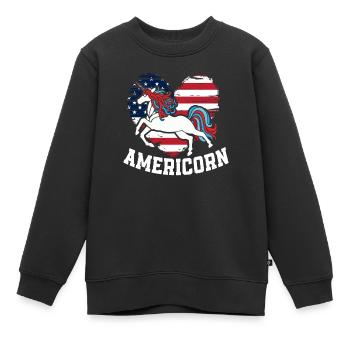 Amérique États-Unis Américain Américain - Sweat Premium enfant bio - noir - Devant - AI Model Kid Female (0cm)