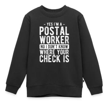 Briefträger Und Paket-Zusteller Für Postboten - Kinder Premium Organic Sweatshirt - Schwarz - Vorne - AI Model Kid Female (0cm)
