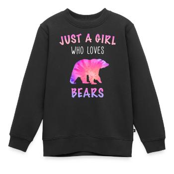 Ours Grizzly Ours bruns Ours - Sweat Premium enfant bio - noir - Devant - AI Model Kid Female (0cm)