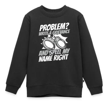 Agent correctionnel Gardien de prison Prison - Sweat Premium enfant bio - noir - Devant - AI Model Kid Female (0cm)