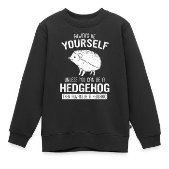 Hérisson Épineux Animal Hérisson - Sweat Premium enfant bio - noir - Devant - AI Model Kid Female (0cm)