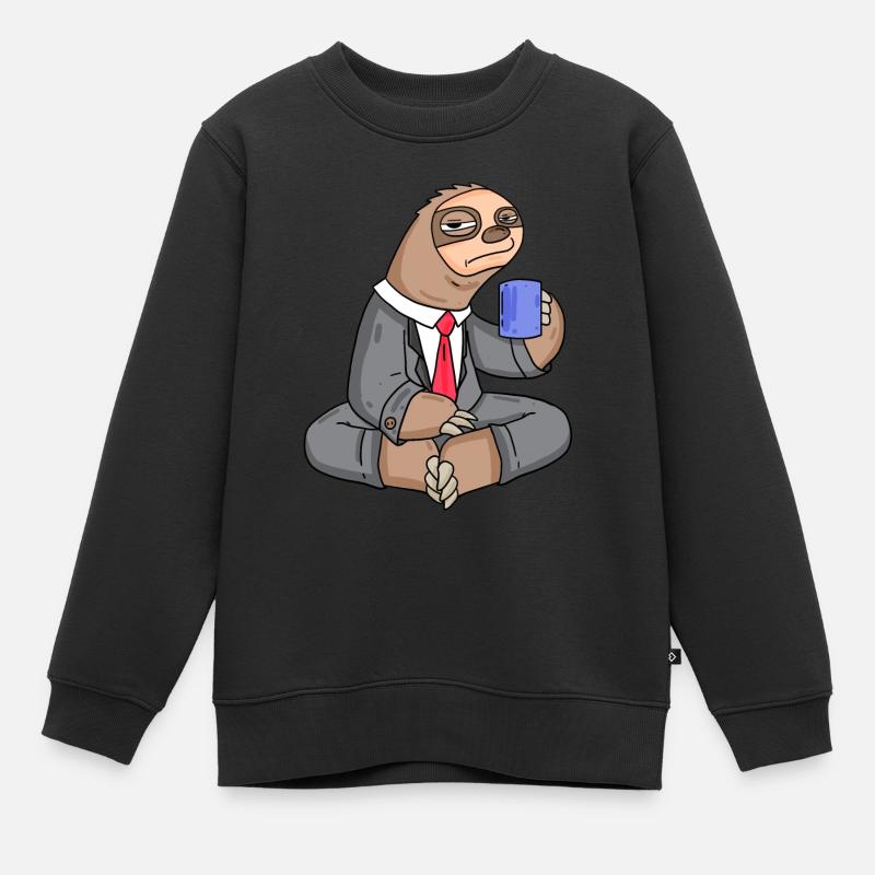 Tenue de bureau sloth - Sweat Premium enfant bio - noir