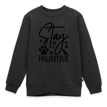 Bleiben pawsitive - Kinder Premium Organic Sweatshirt - Schwarz - Vorne - AI Model Kid Female (0cm)