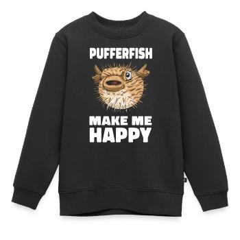 Puffer fish Puffer fish Fish Ocean Animal - Kids Premium Organic Sweatshirt - black - Front - AI Model Kid Female (0cm)