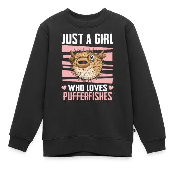 Puffer fish Puffer fish Fish Ocean Animal - Kids Premium Organic Sweatshirt - black - Front - AI Model Kid Female (0cm)