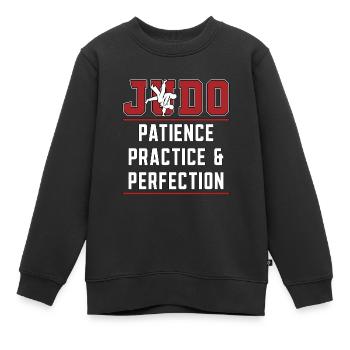 Judo Patience Practice Fighter Karate Training - Kinder Premium Organic Sweatshirt - Schwarz - Vorne - AI Model Kid Female (0cm)