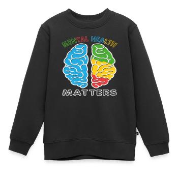 Psychische Gesundheit ist wichtig - Kinder Premium Organic Sweatshirt - Schwarz - Vorne - AI Model Kid Female (0cm)