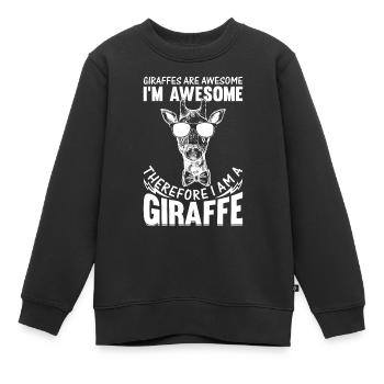 Les girafes sont géniales, je suis géniale, donc je suis un - Sweat Premium enfant bio - noir - Devant - AI Model Kid Female (0cm)