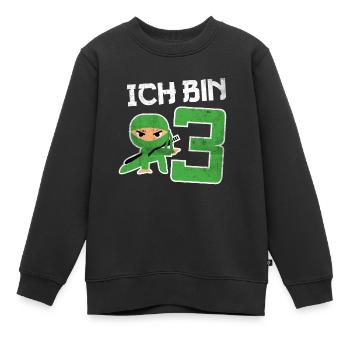 3. Geburtstag Ninja 3 Jahre Kindergeburtstag - Kinder Premium Organic Sweatshirt - Schwarz - Vorne - AI Model Kid Female (0cm)