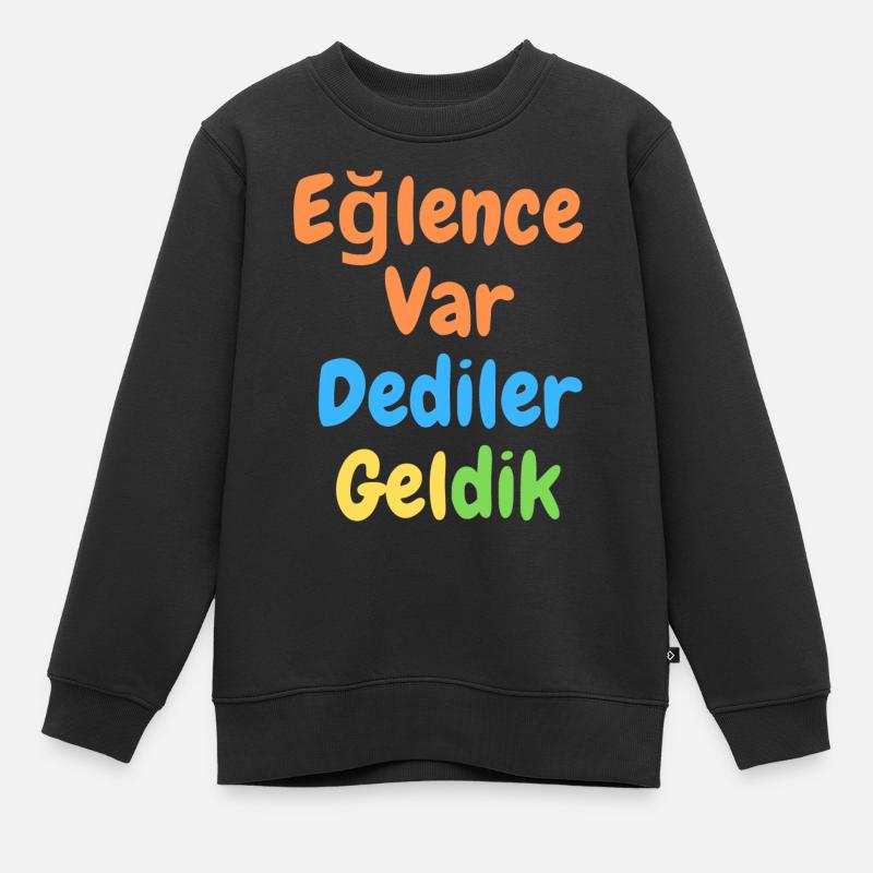 Türkisch Kinder Eglence - Kinder Premium Organic Sweatshirt - Schwarz