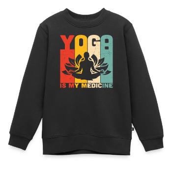 Yoga ist meine Medizin Yoga - Kinder Premium Organic Sweatshirt - Schwarz - Vorne - AI Model Kid Female (0cm)