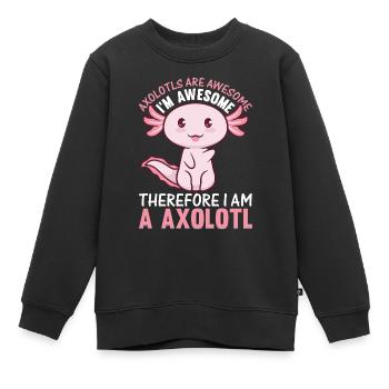 Les axolotls sont géniaux je suis génial donc je suis un - Sweat Premium enfant bio - noir - Devant - AI Model Kid Female (0cm)