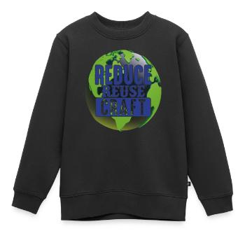 Reduzieren Sie die Wiederverwendung von Craft Earth Protection Support - Kinder Premium Organic Sweatshirt - Schwarz - Vorne - AI Model Kid Female (0cm)