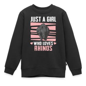 Rhinocéros Rhinocéros - Sweat Premium enfant bio - noir - Devant - AI Model Kid Female (0cm)
