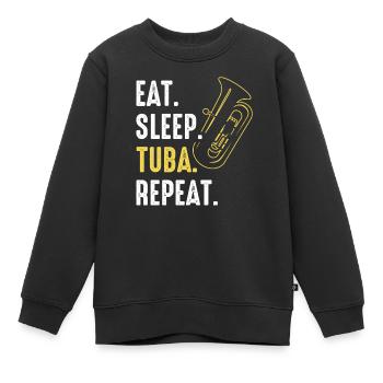 Tuba Tuba lecteur - Sweat Premium enfant bio - noir - Devant - AI Model Kid Female (0cm)