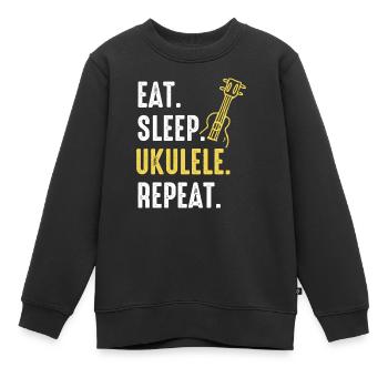 Instrument ukulélé - Sweat Premium enfant bio - noir - Devant - AI Model Kid Female (0cm)