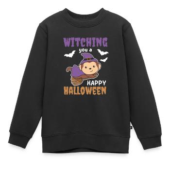 Sorcières singes Sorcières Sorcières vous sorcière un joyeux Halloween - Sweat Premium enfant bio - noir - Devant - AI Model Kid Female (0cm)