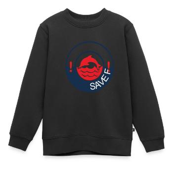 Save The Aquatic Life Sea Protection Unterstützung - Kinder Premium Organic Sweatshirt - Schwarz - Vorne - AI Model Kid Female (0cm)