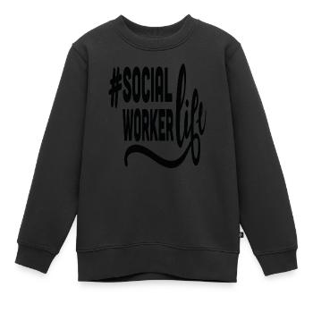 Sozialarbeiter ol Hashtag Leben Soziale Arbeit Zitate - Kinder Premium Organic Sweatshirt - Schwarz - Vorne - AI Model Kid Female (0cm)