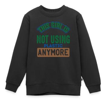 Dieses Mädchen benutzt kein Plastik mehr Meer - Kinder Premium Organic Sweatshirt - Schwarz - Vorne - AI Model Kid Female (0cm)