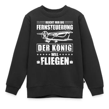 Modellflugzeug Fernsteuerung RC Pilot - Kinder Premium Organic Sweatshirt - Schwarz - Vorne - AI Model Kid Female (0cm)