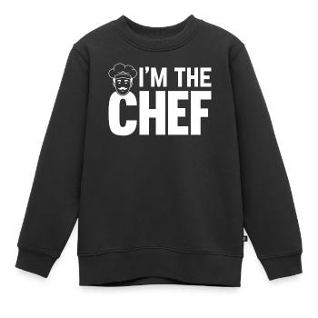 Drôle de cuisinier Chef Cuisinier Chef’s Hat - Je suis le - Sweat Premium enfant bio - noir - Devant - AI Model Kid Female (0cm)