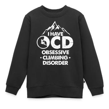 J’ai un trouble obsessionnel de l’escalade OCD Design - Sweat Premium enfant bio - noir - Devant - AI Model Kid Female (0cm)