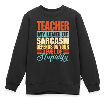 Enseignant Enseignant Drôle Cadeau - Sweat Premium enfant bio - noir - Devant - AI Model Kid Female (0cm)