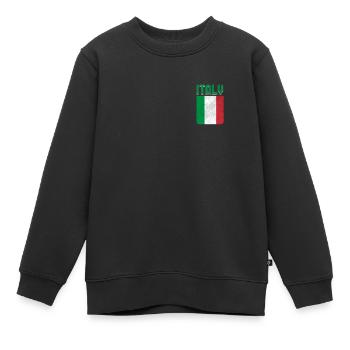 Italie Flag Italie - Sweat Premium enfant bio - noir - Devant - AI Model Kid Female (0cm)