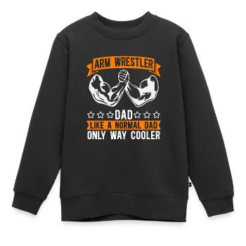 Arm Wrestling Arm Wrestler Dad Arm Sports Wrestler - Kinder Premium Organic Sweatshirt - Schwarz - Vorne - AI Model Kid Female (0cm)