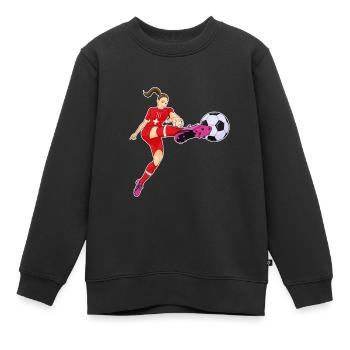 Swiss National Soccer Team I Football Switzerland - Kinder Premium Organic Sweatshirt - Schwarz - Vorne - AI Model Kid Female (0cm)