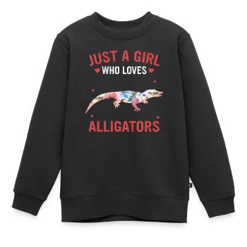 Alligator Krokodil Reptilien Tier Alligatoren - Kinder Premium Organic Sweatshirt - Schwarz - Vorne - AI Model Kid Female (0cm)