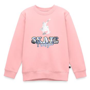 Skateboard Freestyle - Sweat Premium enfant bio - rose - Devant - AI Model Kid Female (0cm)