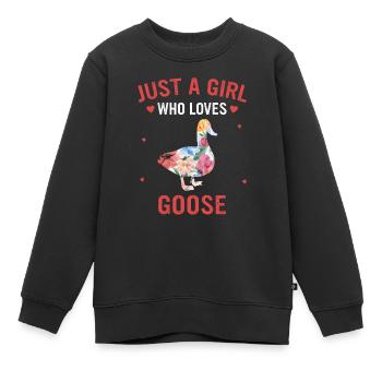 Oie Animal Oies - Sweat Premium enfant bio - noir - Devant - AI Model Kid Female (0cm)