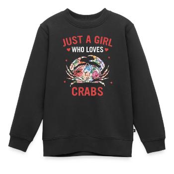Crabe Ermite Crabe Crabe - Sweat Premium enfant bio - noir - Devant - AI Model Kid Female (0cm)