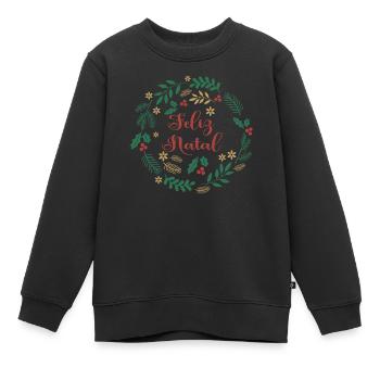 Feliz Natal Frohe Weihnachten Frohe Weihnachten - Kinder Premium Organic Sweatshirt - Schwarz - Vorne - AI Model Kid Female (0cm)