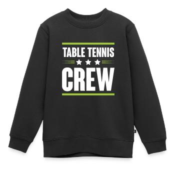 Table Tennis Crew - Kinder Premium Organic Sweatshirt - Schwarz - Vorne - AI Model Kid Female (0cm)