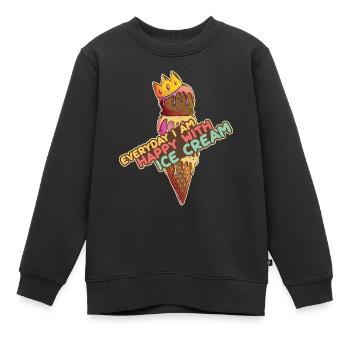 Eiscreme logo Sommer Softeis Geschenkidee - Kinder Premium Organic Sweatshirt - Schwarz - Vorne - AI Model Kid Female (0cm)
